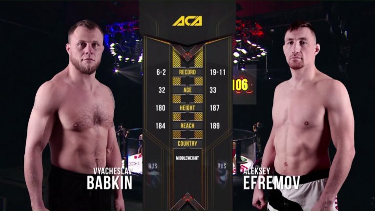 ACA 106 - Полный бой Вячеслав Бабкин vs Алексей Ефремов