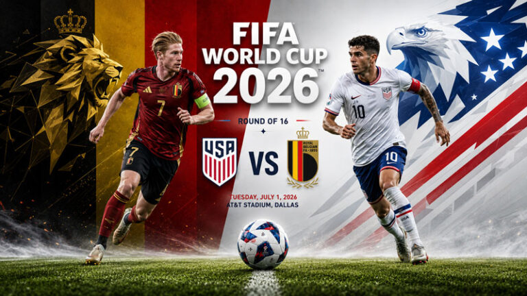 США---Бельгия.-1-8-финала-Чемпионата-мира-по-футболу-FIFA-2026.-7-июля-2026.